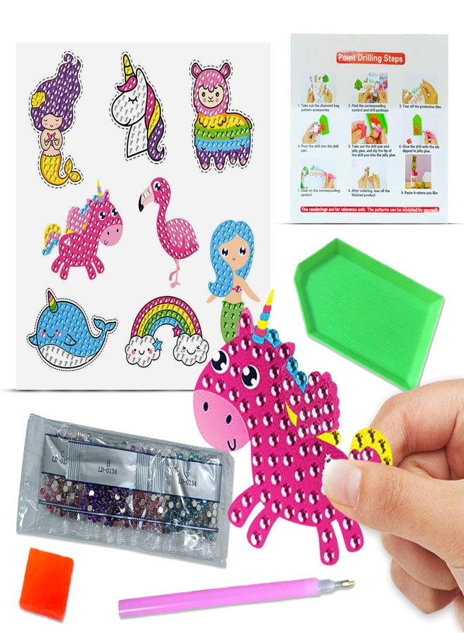 LitVibes DIY Diamond Painting 5D Stickers,Mosaic Diamond Stickers Art and Craft kit for Kids & Children - (Unicorn Designs) - Image 1